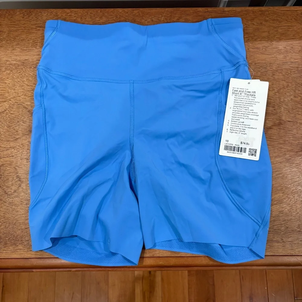 lululemon athletica Light Blue Bike Shorts